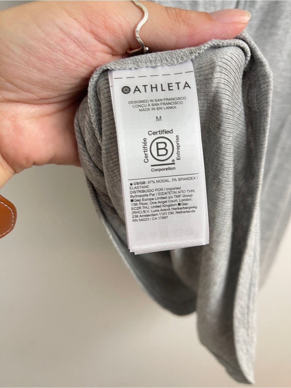Athleta Heather Gray Ribbed Tee NWT Size M - Picture 5 of 5